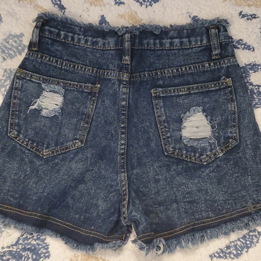 Distressed Denim Shorts - Picture 2 of 2